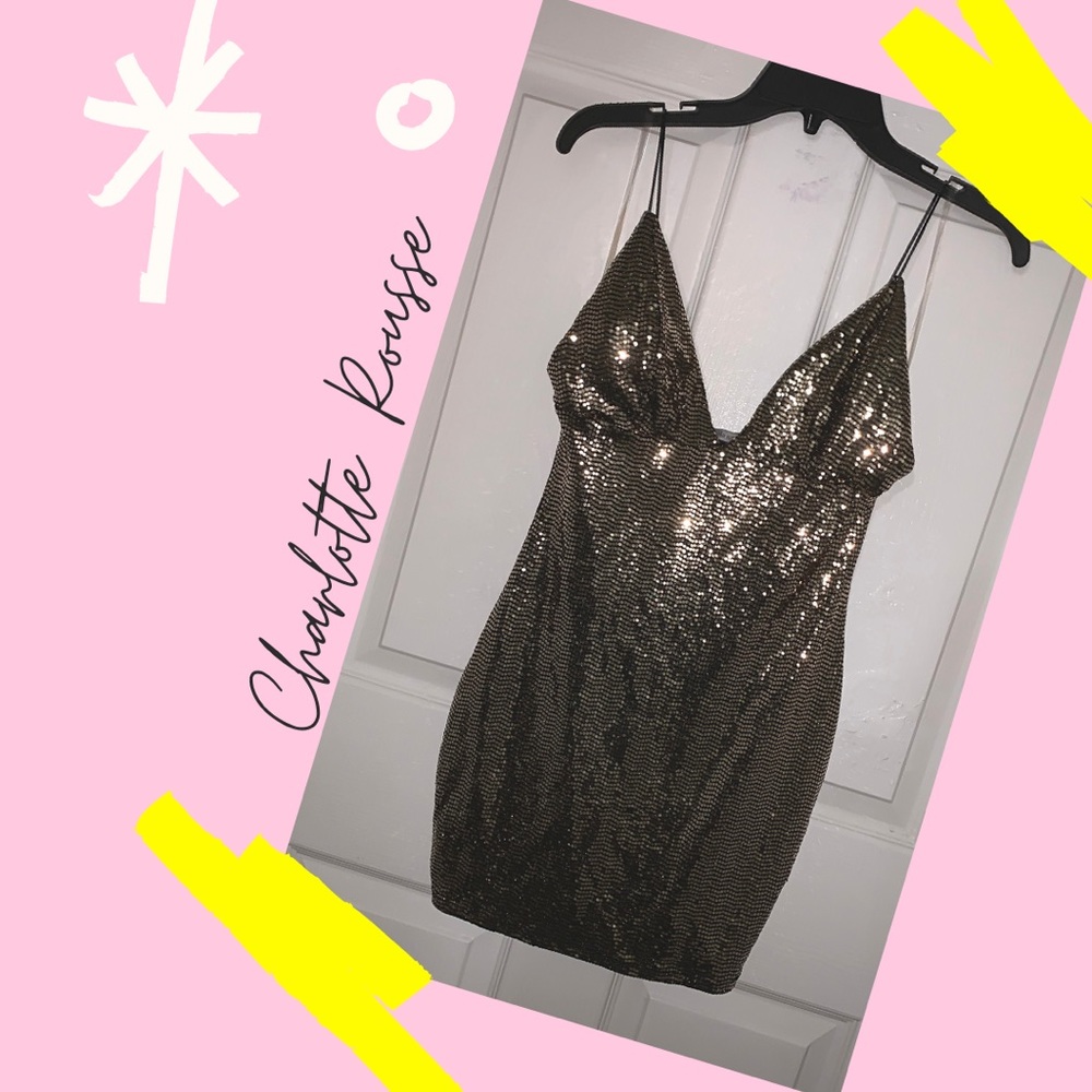 Charlotte Russe Gold Sequin Dress